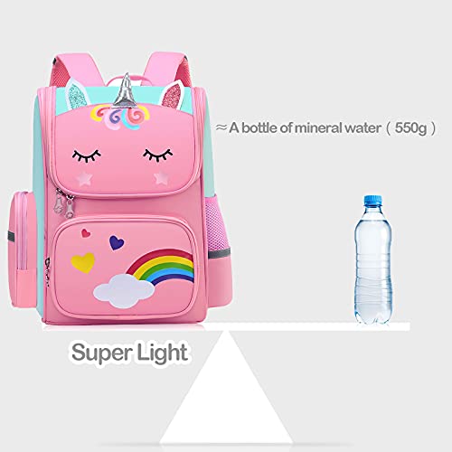 MOOKLIN ROAM Kinderrugzak, schoolrugzak, eenhoorn, grote schooltas voor meisjes, waterdicht, licht, kinderrugzak voor studenten, 5-10 jaar, multicolor - Image 8