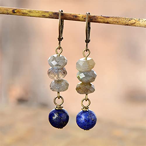 Boucles d'oreilles labradorite et pierre naturelle à porter pour illuminer vos tenues