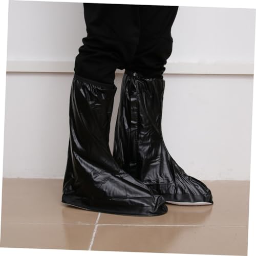 Cubrezapatos Reutilizables para Hombre con Cierre de Cremallera y Suela Antideslizante Negro XXL, Duraderos e Impermeables para Días de Lluvia miniatura 5