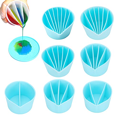 Roadtime Taza dividida para verter pintura, taza para verter pintura acrílica, taza dividida para verter pintura multicanal, suministros para verter arte fluido, contenedor de pintura (todos) Cover