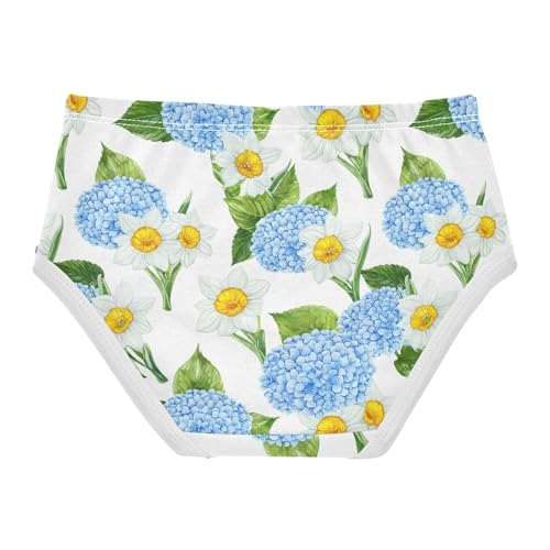 Joisal Cotton Toddler Girls Underwear Art Blue Hydrangeas White Little Girl Panties Animals Undies Kids Briefs 2t2