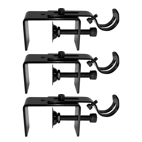 Fit for 0.7-2 inches Rectangle Headrail Set of 3 No Drill and Tools Required.Outside Mounted Blinds Curtain Rod Bracket