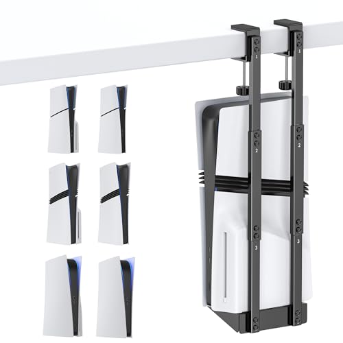 Kytok PS5 Halterung Tisch, PS5 Vertikaler Standfuß Under Desk Mount für PS5 Pro/PS5 Slim/PS5, PS5 Tischhalterung aus Metall für Alle PS5 Konsole, PS5 Halterung Schreibtisch für PS5 Zubehör