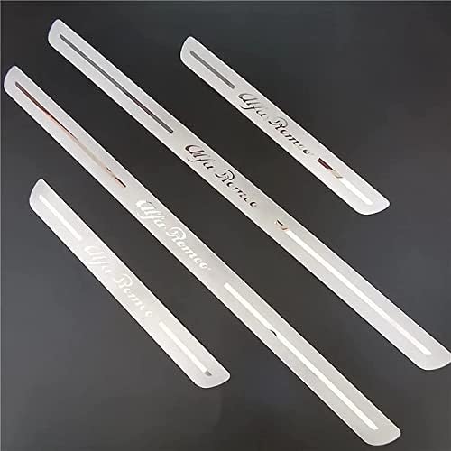 Materiale in acciaio inox di alta qualità: la protezione battitacco è realizzata in acciaio inox con eccellente resistenza all'usura e all'acqua. Brillantezza brillante, non si deforma o si rompe facilmente, texture trasparente. Molto stabile e durevole in auto.