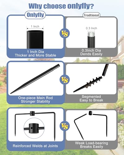 Support pour mangeoire à oiseaux anti-vent diamètre 2.5cm rigide