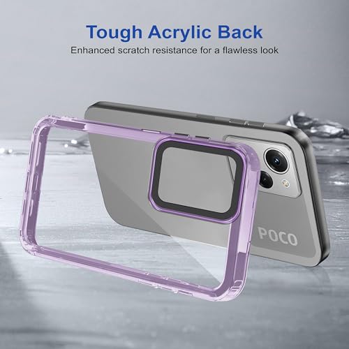 Image of Zapcase Back Case Cover for Poco X5 Pro 5G | Compatible for Poco X5 Pro 5G Back Cover | Case Cover with Camera Protection | (TPU + PC | Translucent Purple)