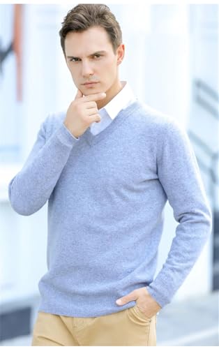 Winter Men's Cashmere Blended Pullover V-Neck Sweater Classic Business Casual Sweater2