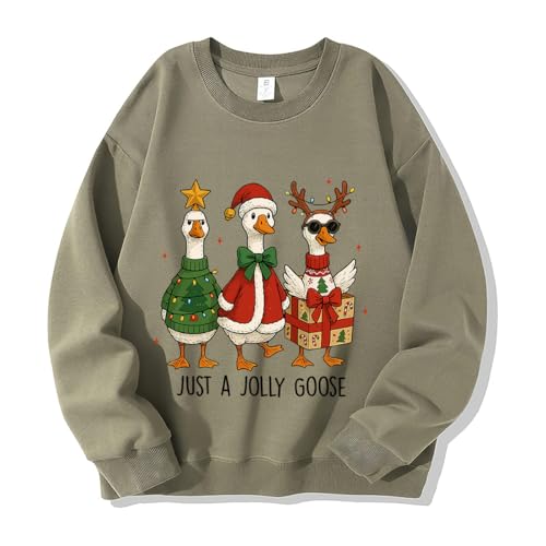 Just A Jolly Goose Sweatshirt, Funny Christmas Farm Sweatshirt Unisex