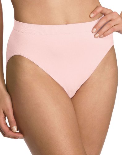 Bali Women`s Set of 6 Comfort Revolution Microfiber Seamless Hi Cut Panty 8/9, Blushing Pink
