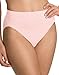 Bali Women`s Set of 6 Comfort Revolution Microfiber Seamless Hi Cut Panty 8/9, Blushing Pink