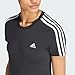 adidas womens Essentials Slim 3-stripes Tee Shirt, Black/White, Medium US