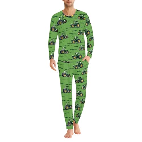 Men's Long Sleeve Pajamas Sets 2Pcs Mens Sleepwear Tops and Pajamas Bottom,Soft Comfy Lounger Set