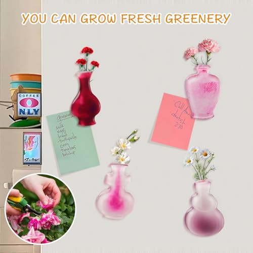 Imán Decorativo Mini Florero Acrílico para Refrigerador miniatura 3