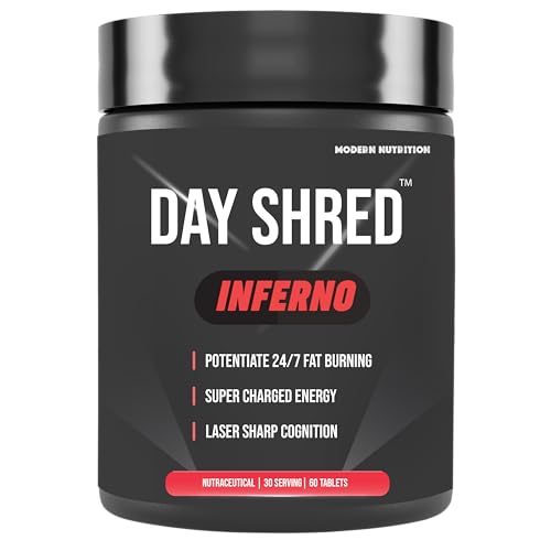 Day Shred Inferno | Advanced Day Time Fat Burner for Men Women | Appetite Suppressant | Powerful Thermogenic | Weight Loss Supplement | Belly Fat Burner | Hydroxycut | Pre Post Workout | 60 Tab Day Shred Inferno | Advanced Day Time Fat Burner for Men Women | Appetite Suppressant | Powerful Thermogenic | Weight Loss Supplement | Belly Fat Burner | Hydroxycut | Pre Post Workout | 60 Tab