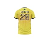 Brasilien Volleyball-Trikot, Nummer 28, Gelb mit marineblauem Besatz, Brasilien, gelb, L