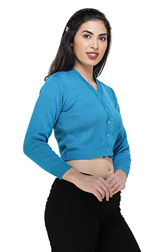 Image of Women Winter Wear V-Neck Full Sleeves Regular Fit Woollen Blouse