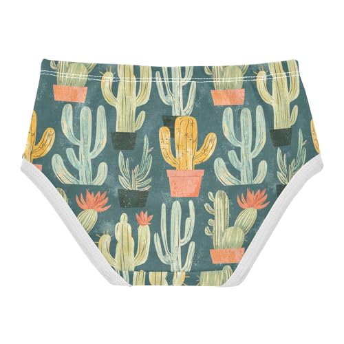 ZZKKO Cacti Vintage Green Girls Underwear Toddler Panties for Girls Comfort Brief Size 2-8T2