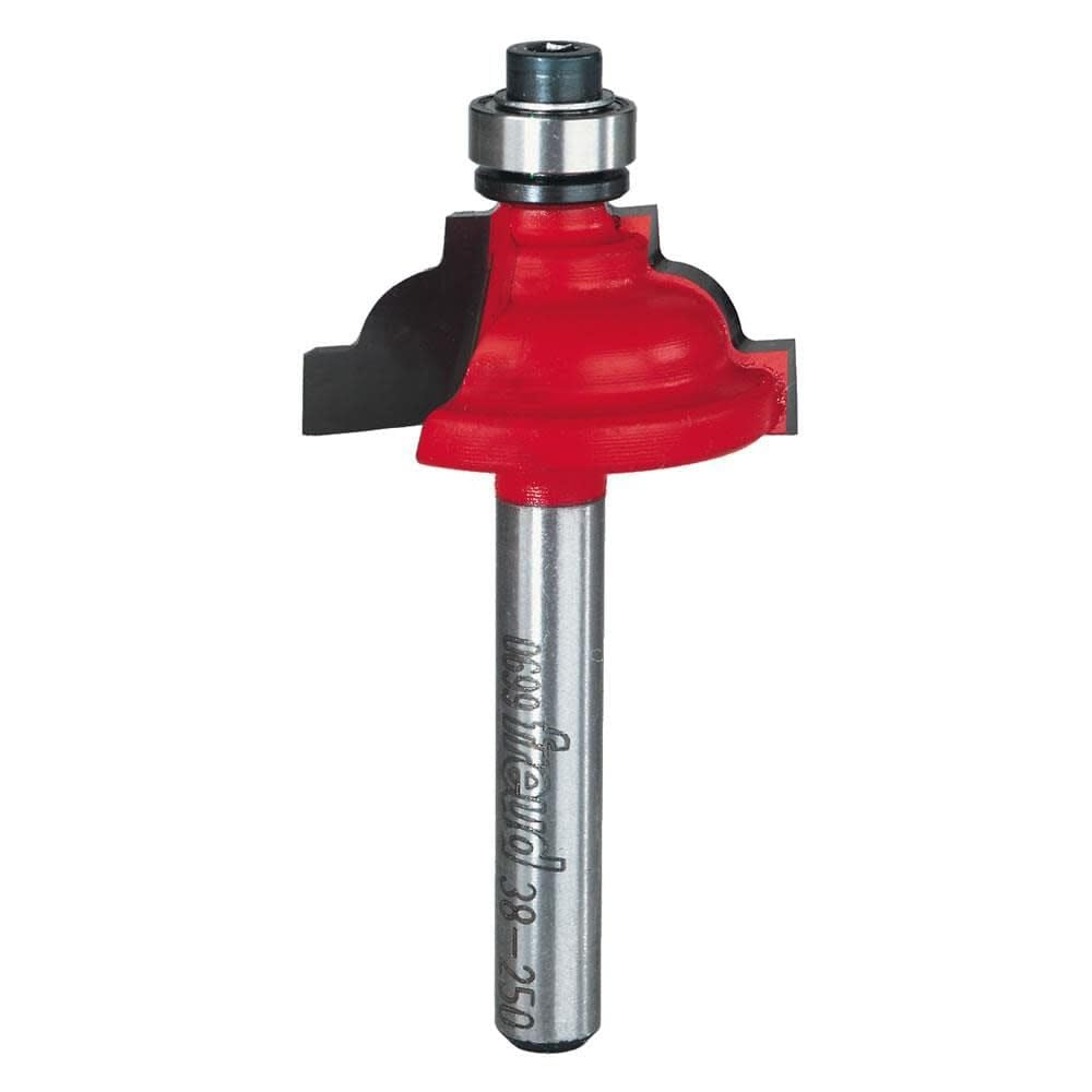 Freud 38-250 3/16-inch Radius Classical Cove Bit with 1/4-inch Shank, Perma-shield Coating Red