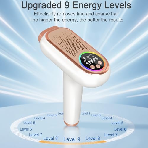 Depiladora IPL 3 en 1 con función de hielo – 999.999 pulsos de luz, 9 niveles de energía, depilación indolora para mujer y hombre, cara, axilas, piernas, cuerpo completo - imagen 4