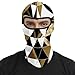 Fashion Modern Black White Gold Triangles Balaclava Full Face Mask Cozy Head Mask Breathable Neck Gaiter Warm Ski Mask Sun Protector Headwear Windproof Thermal Bandana for Outdoor Cycling Sport