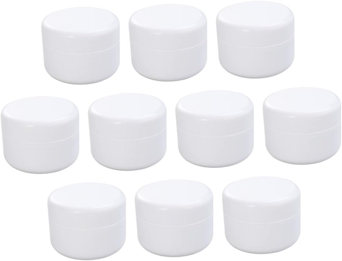 10pcs Packing Box Container Creams Cosmetic Canisters Sample Jar Travel Toiletry Empty Skincare Pp White