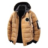Herren Winter-Pufferjacke im Glanz-Look mit Kapuze - Gesteppte Bomberjacke mit funktionalen Details...