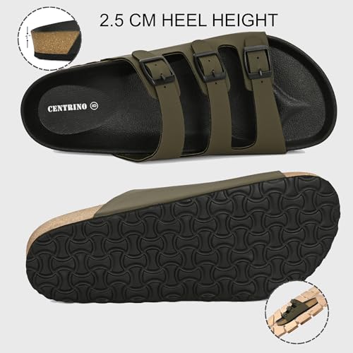 Image of Centrino Men's Berkin-Style Slip-On Sandals | Open Toe Design | Soft PU Footbed | Lightweight & Comfortable | Arch Support | On-Grip Sole | Casual Outdoor Wear (9208)