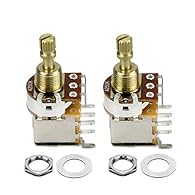 Ideal for electric guitar/bass building, for pickguard/control plate mounting. Can be used as a normal volume or tone control, or control pickup phasing, series/parallel switching, coil-taps, and more. The low flux 250K ohm potentiometer, gives the g...