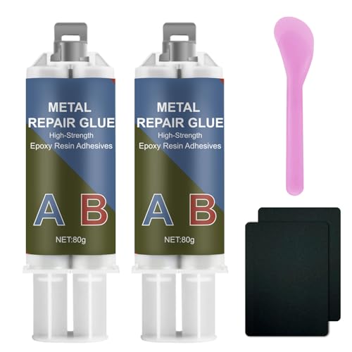 160g Metallkleber, 2 Komponenten Epoxidharz Kleber Extra Stark Metallkleber zur Verklebung von Metall, Edelstahl, Holz, Keramik - Flüssigmetall Schweißkleber zum Reparieren, Gusseisen