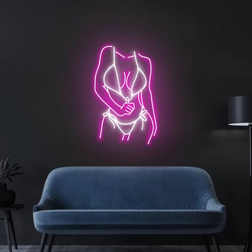 Image of Women Neon Sign 23.6 inches Bikini Body Led Neon Signs Lady Light for Bedroom, Living Room, Home, Bar Shop Wall Decor Gift