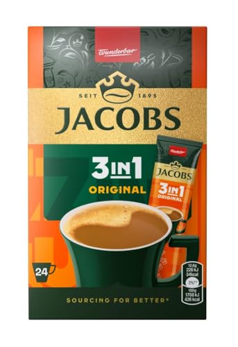 JACOBS 3in1 Original, Caffè Solubile Istantaneo in Bustine, 24 Tazze, 302.4g