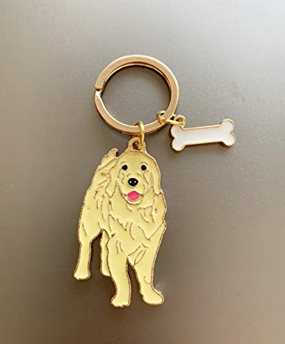 Schlüsselanhänger mit Hundemotiv, niedlicher Metall-Schlüsselanhänger, Taschenanhänger, tolles Geburtstgsgeschenk, 10 cm, (Golden Retriever)