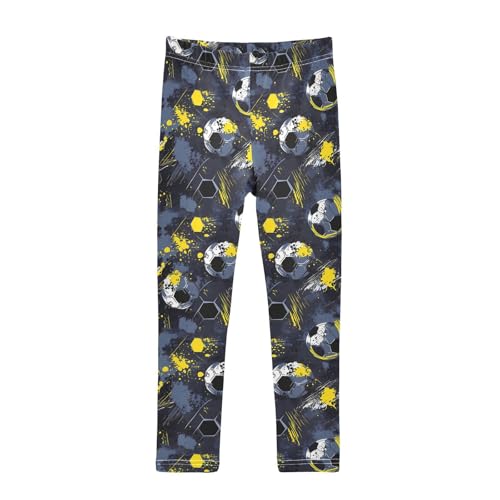 ALAZA Girls' Leggings Children's Yoga Pants Skinny Printed Dance Grunge Football Comfortable 4T