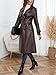 utcoco Women's Faux Leather Trench Coat Double Breasted Belted High Waist Long PU Leather Jacket Fall Winter Outerwear (Medium, Brown)