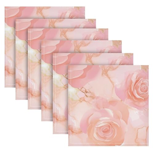Servilletas de tela reutilizables Rose Gold set de 6 20x20 in miniatura 1