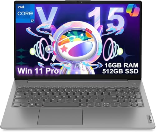 Image of Lenovo Laptop V15 for Business, Home, Student (15.6 inch FHD Anti-Glare, Intel i7-1255U, 16GB RAM, 512GB SSD), Numeric Keypad, Webcam w /Shutter, Type-C, RJ-45, Wi-Fi, Win 11 Pro (Renewed)
