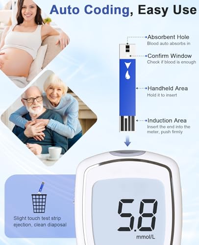 Image of Blood Glucose Test Strips, 100 Count Blood Sugar Test Strips and 100 lancets for Diabetes, Accurate, Auto Code, Compatible with All CAKRNPS Glucometer for Easy Blood Sugar Testing (No Monitor)