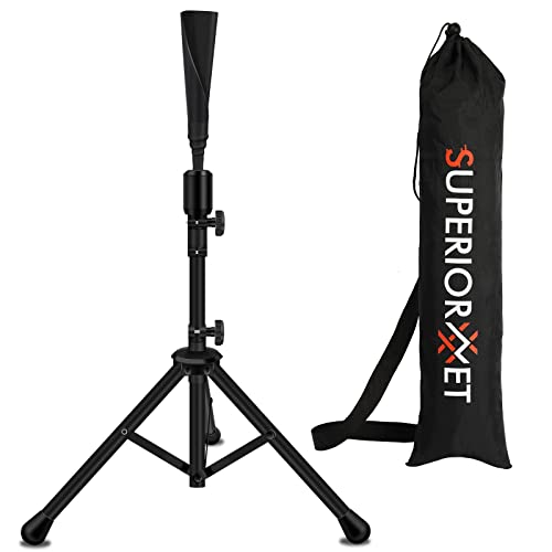 Superiornet Baseball And Softball Batting Tee With Carry Bag, 2Kg Weighted Tripod Stand Tee With Rolled Flexible Rubber Holder, Portable Travel Tee For Hitting And Batting Training #TOP2