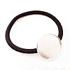 20 Pcs Hair Ties Hair Bands with 25mm Round Blank Cabochon Setting Tray for DIY Hair Accessories Making