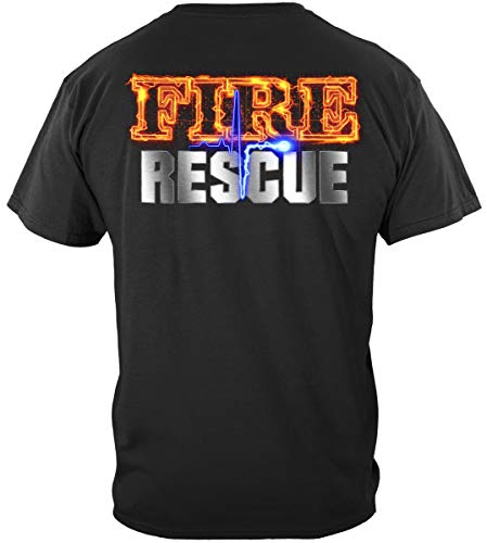 Firefighter T-Shirt Fire Rescue Full Maltese Firefighter X-Large Black