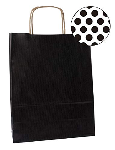 Sacs kraft solides évitant les déchirures grand format 24x11x31cm noir opaque
