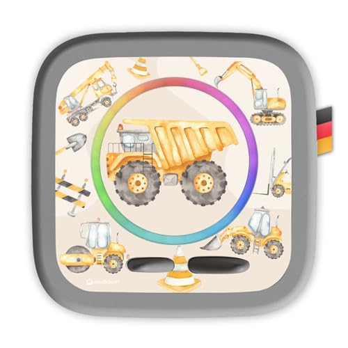 Schutzfolie kompatibel mit Toniebox 2 von nordroom byggø mit Baustelle Motiv Aufkleber passgenau und selbstklebend auf hochwertiges Kratzfestes Vinyl Schutzcover Musikbox für Kinder Spielzeug