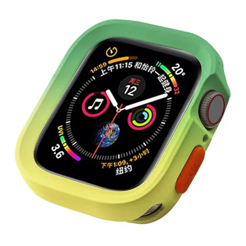 Pare-chocs TPU Apple Watch 45mm flexible bicolore jaune vert