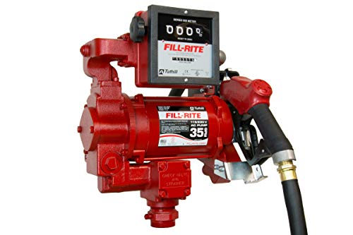 Fill-Rite FR311VB 115/230V 35 GPM Fuel Transfer Pump with Discharge Hose, Automatic Nozzle, & Mechanical Meter