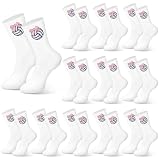 Glitopper 12 Pairs Volleyball Team Socks Gifts Bulk for Women, Pink Bow Volleyball Embroidered Socks Gifts...