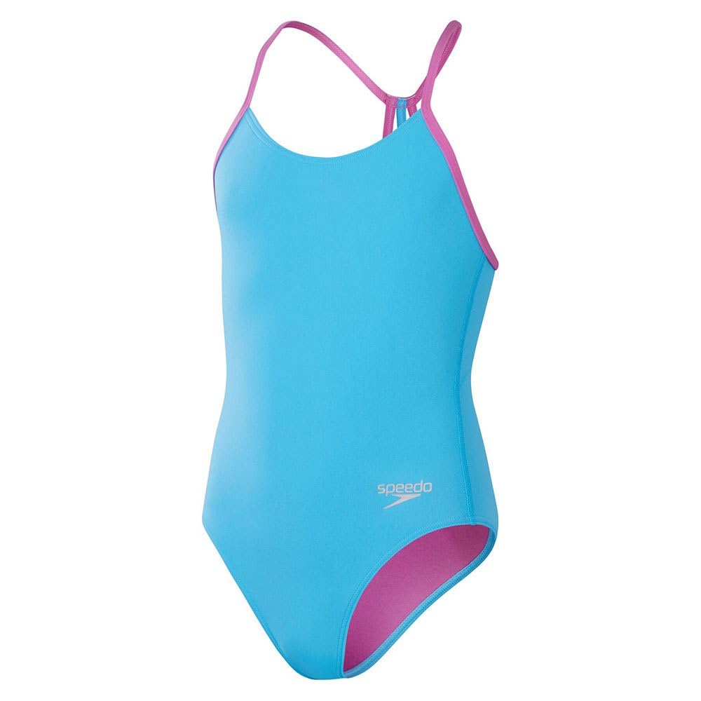 Costume da bagno intero Lane Line Back per bambina Blu / Rosa