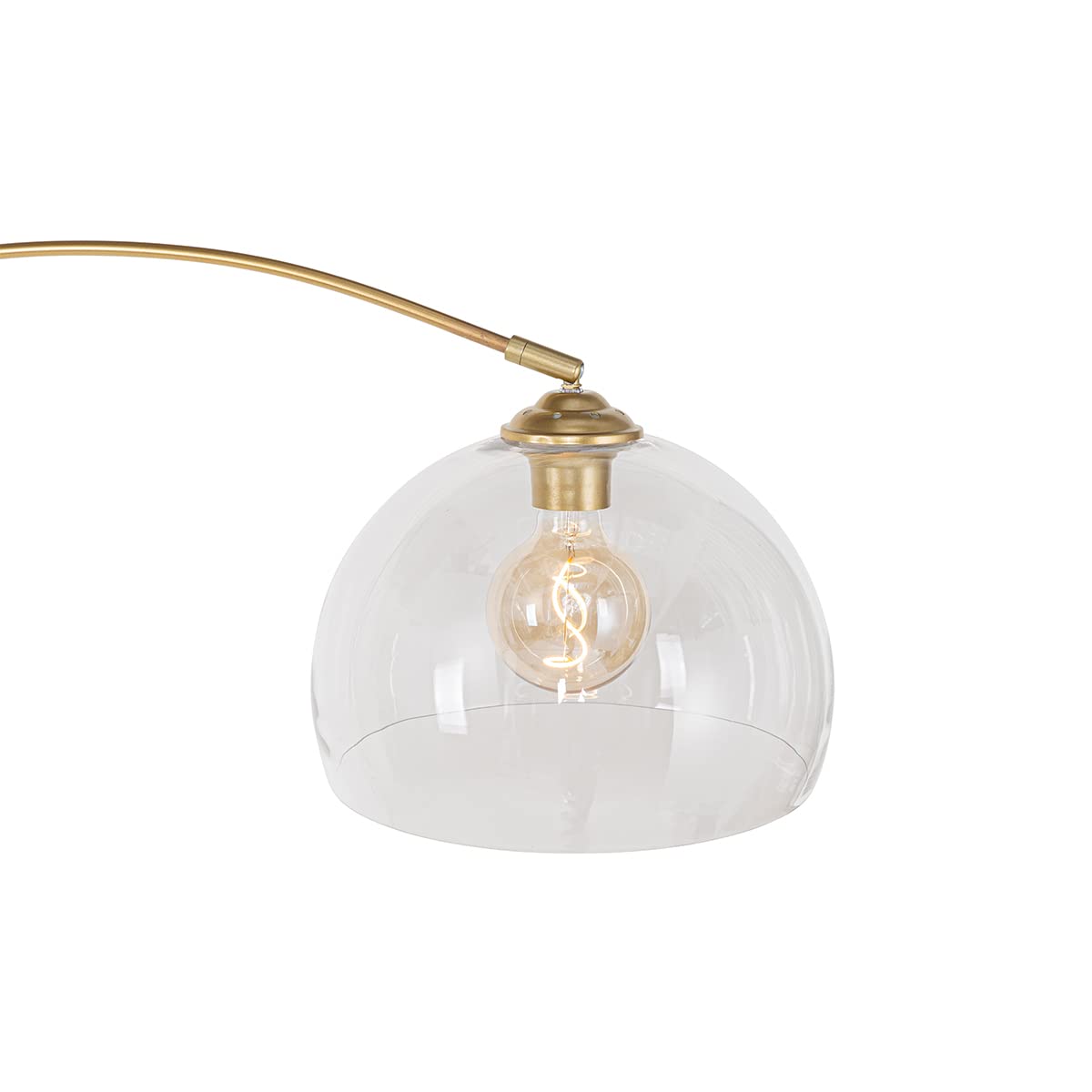 Qazqa arc - Lampada da terra con paralume Moderno - 1 luce - L 155 cm - Oro/Ottone - Moderno - Soggiorno I Camera da letto