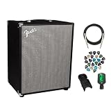 Fender Rumble 200 V3 1X15 200W Bass Combo Amplifier Bundle with Instrument Cable, Amperstand Guitar Cradle, Tuner, and 24-Pack Picks