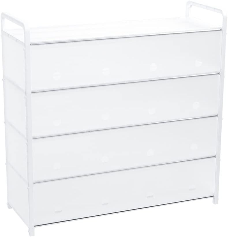 Free Standing Shoe Racks Shoe Closet Shoe Rack Organizer, 4 Tier Rectangular Plastic Storage Rack - Entrance, Hallway, Closet, Bedroom Organizer for Shoes Shoe Storage Rack (Brass)