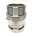 PT Coupling CF75F SS Contractor 316 Stainless Steel Type F Cam and Groove Fitting, 0.75" Plug (Adapter) x 0.75" Male Pipe Thread